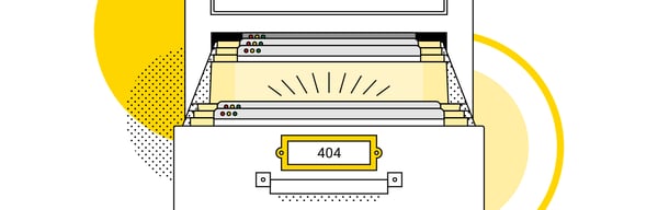 Illustration depicting a 404 page error